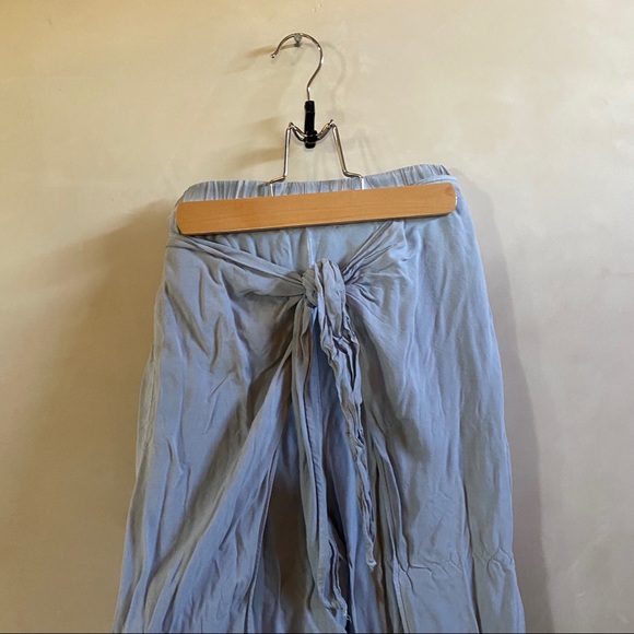 Pale Blue Tie Pants - Picture 2 of 3